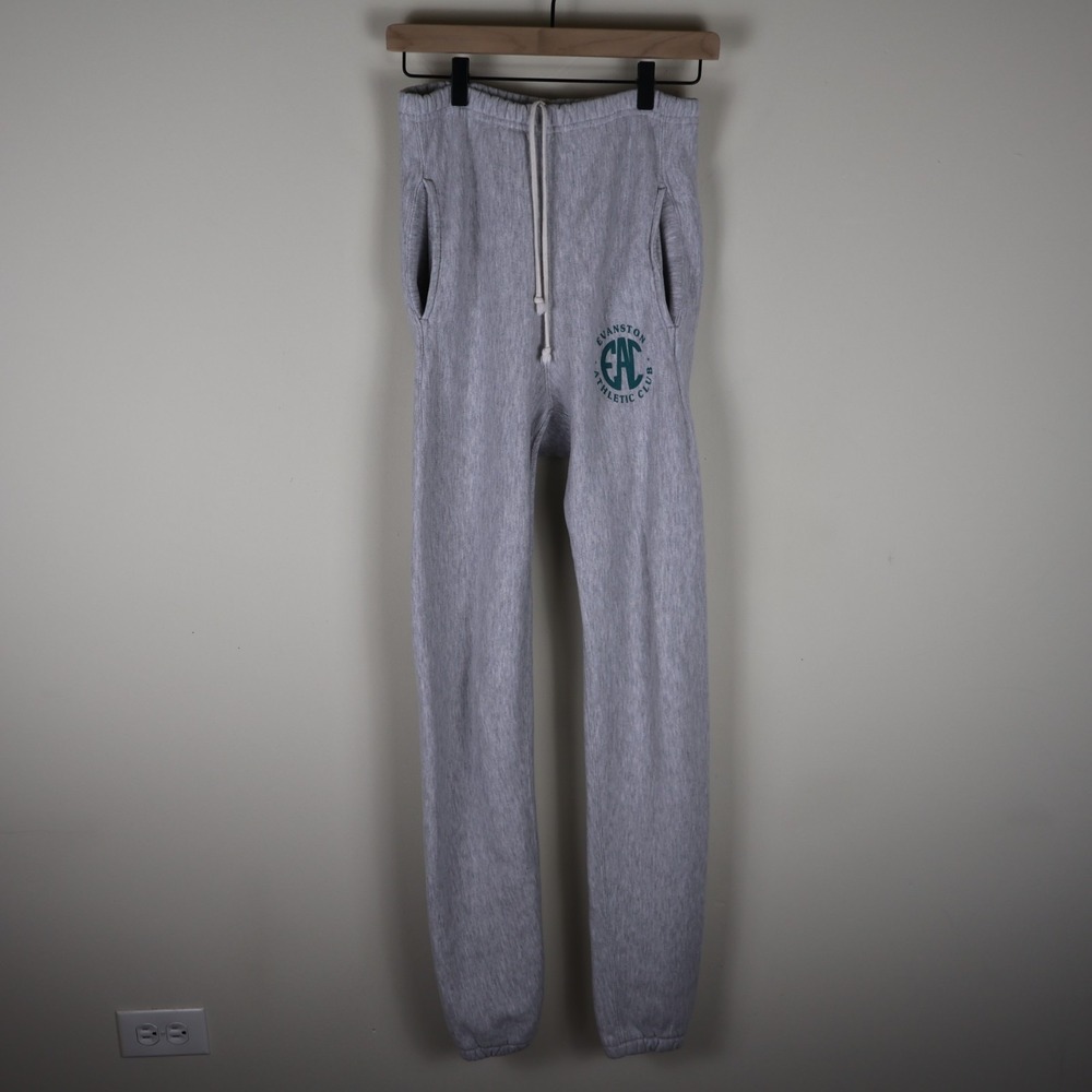 Vintage Evanston Athletic Club Jogger Sweatpants Made In USA Heather Gray Small